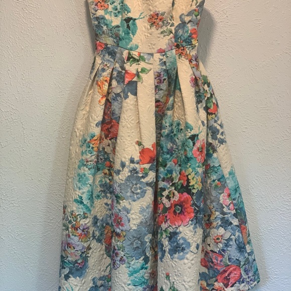 Cynthia Rowley Anthropologie Strapless Quilted Floral Tea Dress with Pockets New - Picture 6 of 16